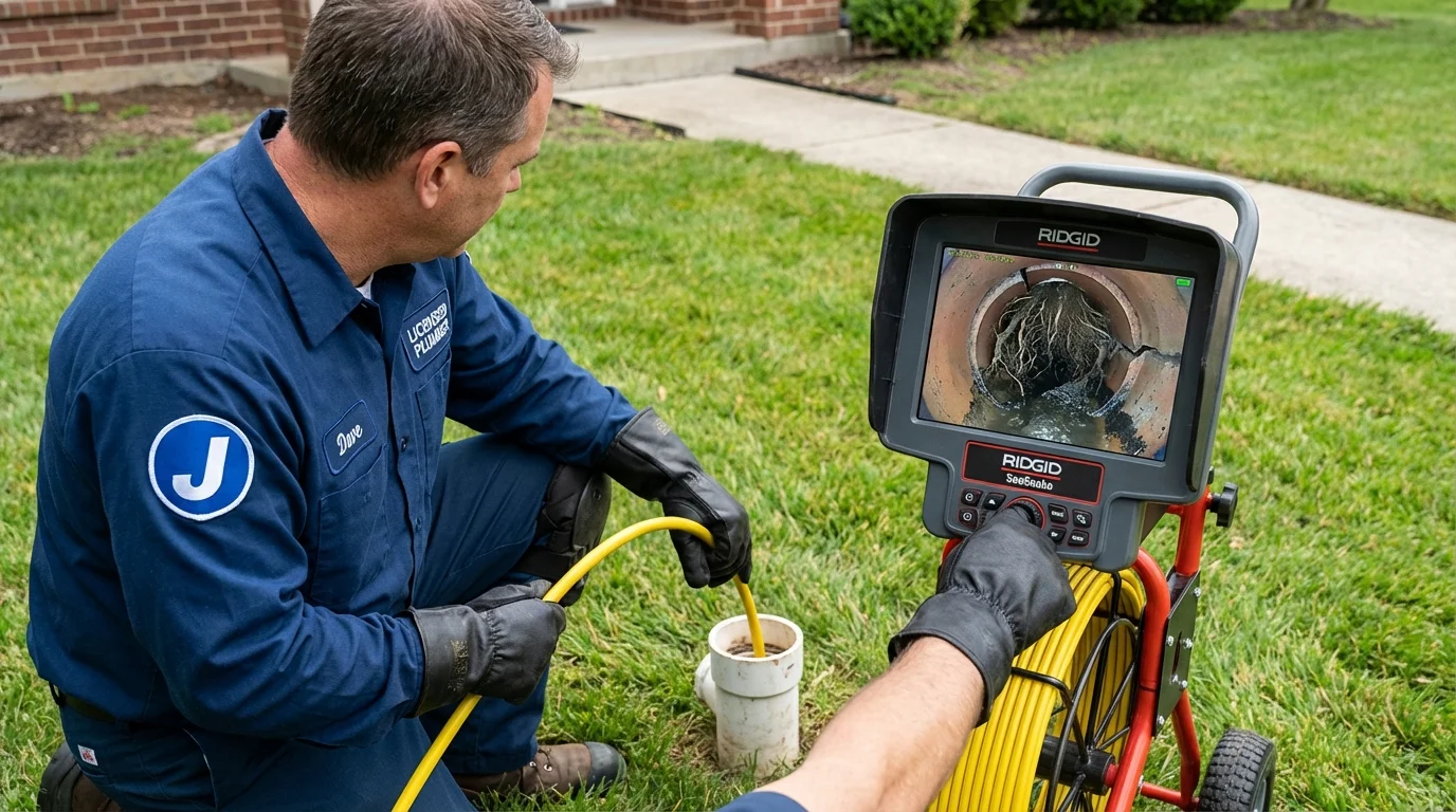 Sewer camera inspection being performed by Johns Plumbing LLC in Eagle